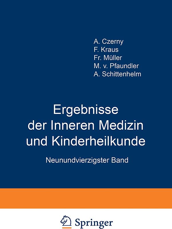 Ergebnisse der Inneren Medizin und Kinderheilkunde