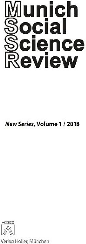Munich Social Science Review (MSSR)