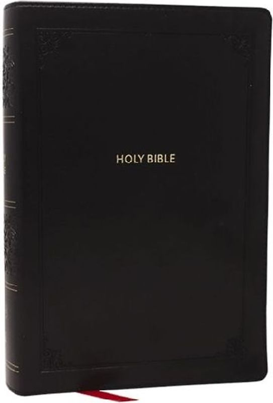 NKJV Giant Print End-Of-Verse Reference Bible, Black Leathersoft, Red Letter, Comfort Print