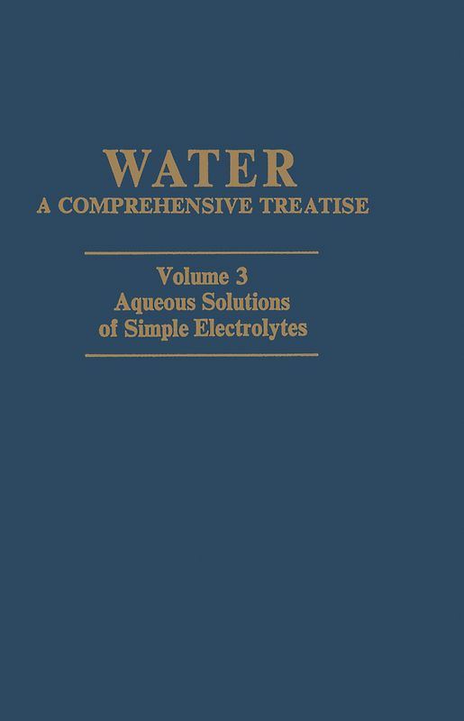 Aqueous Solutions of Simple Electrolytes