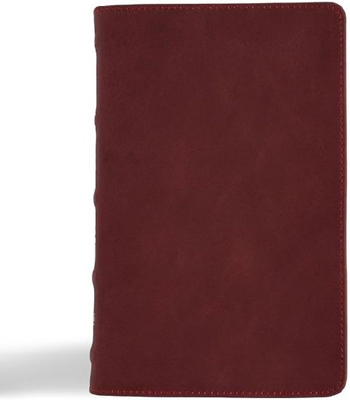 CSB Personal Size Bible, Holman Handcrafted Collection, Marbled Burgundy Premium Calfskin