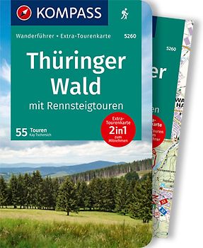 KOMPASS Wanderführer Thüringer Wald mit Rennsteigtouren, 55 Touren mit Extra-Tourenkarte