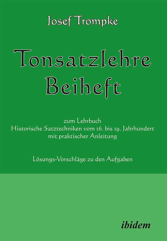 Tonsatzlehre Beiheft