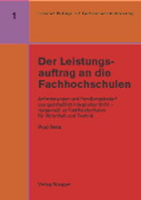 Der Leistungsauftrag an die Fachhochschulen