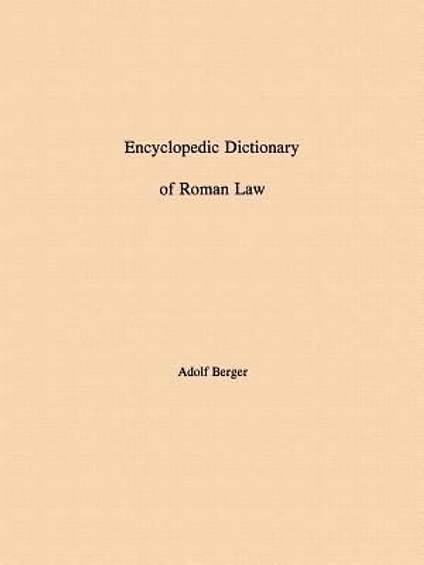 Encyclopedic Dictionary of Roman Law