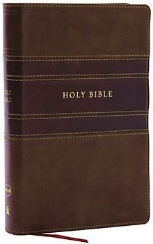 NKJV Personal Size Large Print Bible with 43,000 Cross References, Brown Leathersoft, Red Letter, Comfort Print (Thumb Indexed)