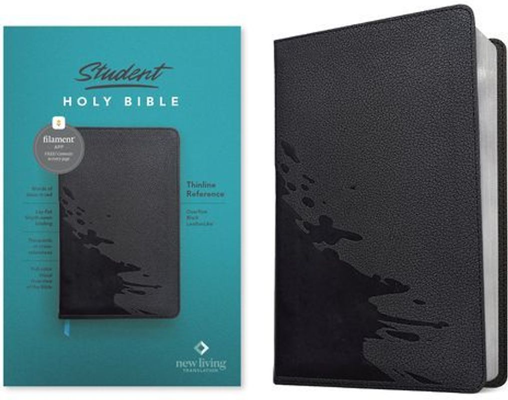 NLT Student Bible, Thinline Reference, Filament Enabled (Leatherlike, Overflow Black, Red Letter)