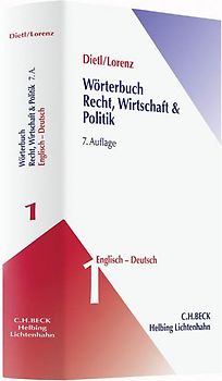 Wörterbuch Recht, Wirtschaft & Politik Band 1: Englisch - Deutsch