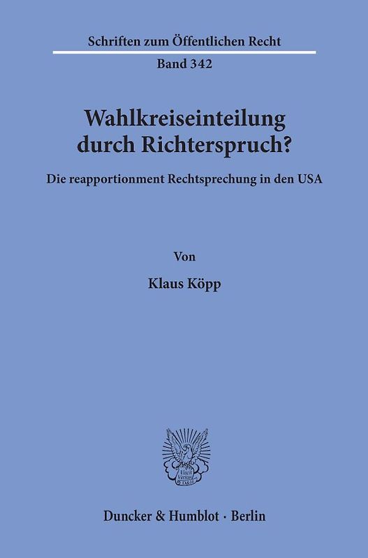Wahlkreiseinteilung durch Richterspruch?