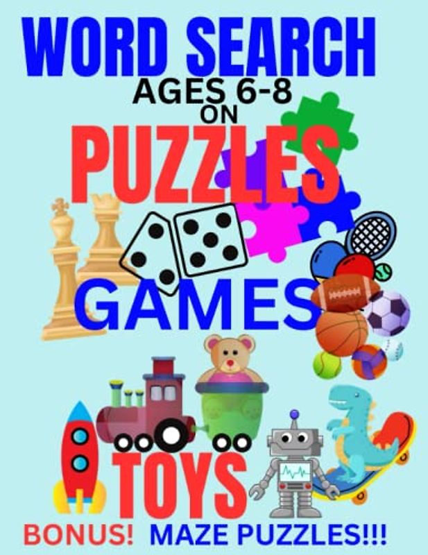 Word Search Age 6-8 Puzzles, Games And Toys: BONUS! Maze Puzzles