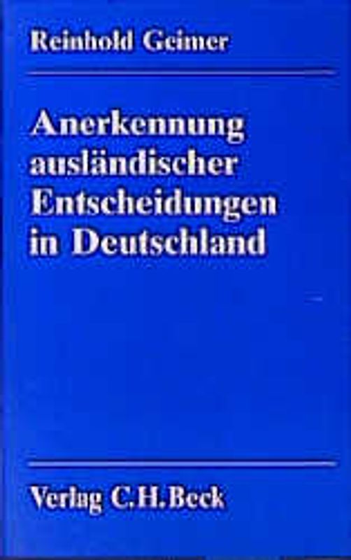 Anerkennung ausländischer Entscheidungen in Deutschland