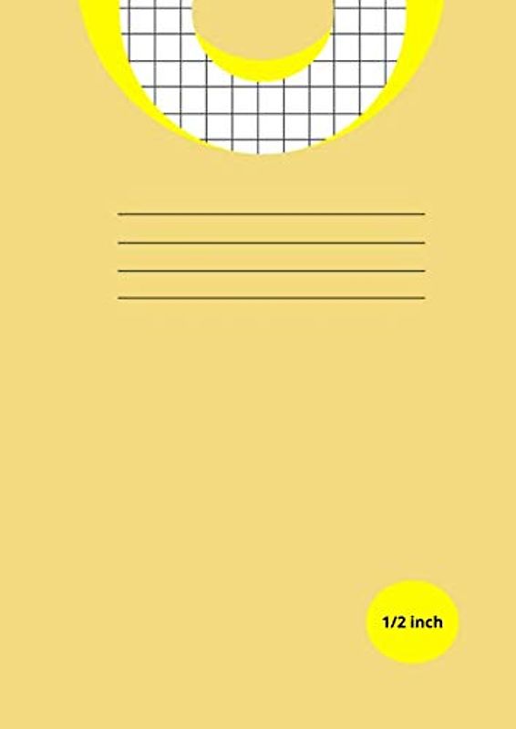 1/2 Inch Square Exercise Book A4: 0.5 Inch Squared Quad Ruled Grid Paper Notebook for Mathematics (Maths), Science, Graph, Writing Pad, Engineering, ... gsm paper, 100 Pages (210mm x 297mm) – Yellow
