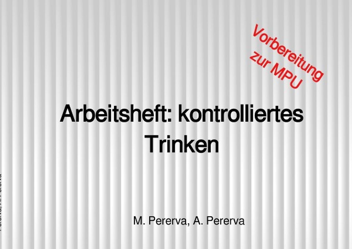 Arbeitsheft: kontrolliertes Trinken
