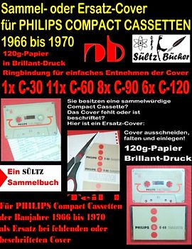 Sammel- oder Ersatz-Cover für PHILIPS COMPACT CASSETTEN 1966 bis 1970