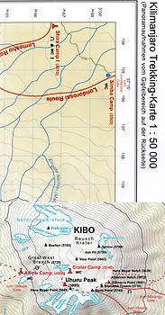 Kilimanjaro-Trekkingkarte. GPS-kompatibel. 1:50000