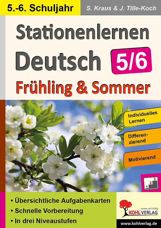 Stationenlernen Deutsch / Frühling und Sommer - Klasse 5/6