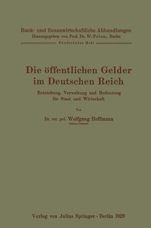 Die öffentlichen Gelder im Deutschen Reich