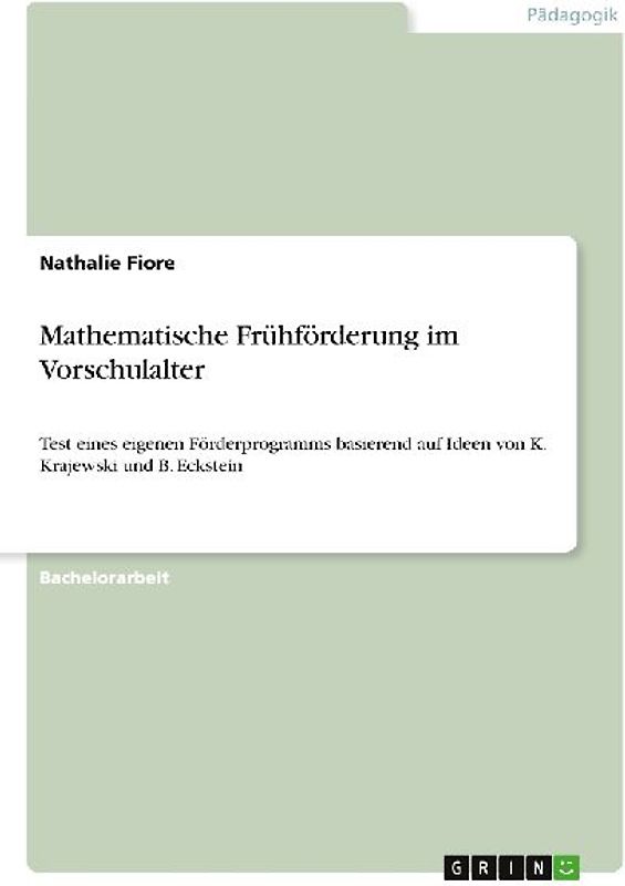 Mathematische Frühförderung im Vorschulalter