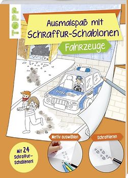 Ausmalspaß mit Schraffur-Schablonen Fahrzeuge