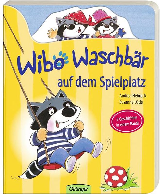 Wibo Waschbär auf dem Spielplatz
