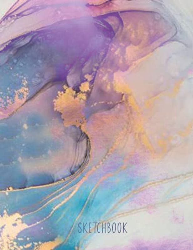 8.5 x 11 Sketchbook SOFT COVER Watercolor Purple - Size LARGE, 120 Pages: Sketchbook Blank Paper: Sketchbook white paper for drawing, sketching, ... study, drawing animals, drawing as therapy