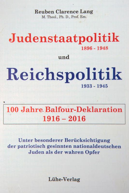 Judenstaatpolitik(1896-1948) und Reichspolitik (1933-1945)