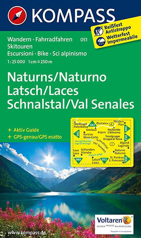 KOMPASS Wanderkarte Naturns - Latsch - Schnalstal / Naturno - Laces - Val Senales