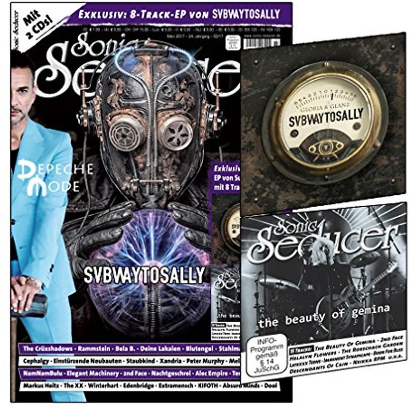 Sonic Seducer 03-2017 mit Subway To Sally Titelstory + 2 CDs, darunter eine exkl. 8-Track-EP zum Album NEON von Subway To Sally, Bands: Depeche Mode, Rammstein, Blutengel u.v.m.
