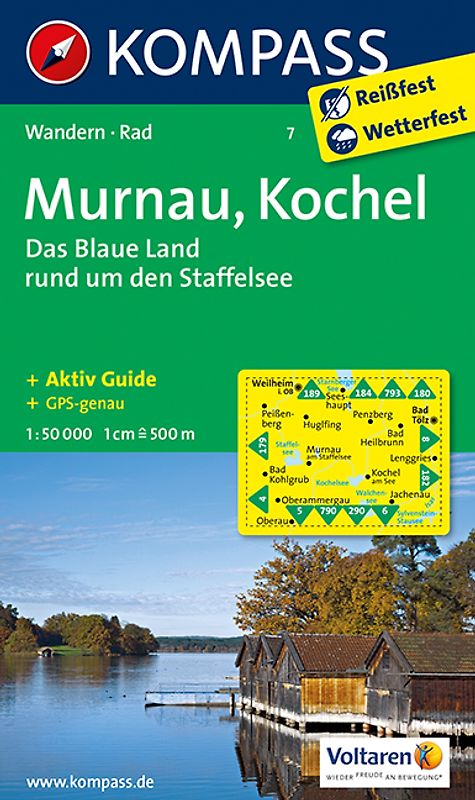 KOMPASS Wanderkarte Murnau - Kochel - Das blaue Land rund um den Staffelsee