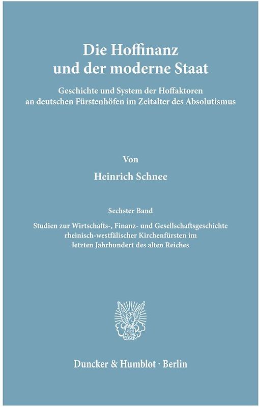 Die Hoffinanz und der moderne Staat.