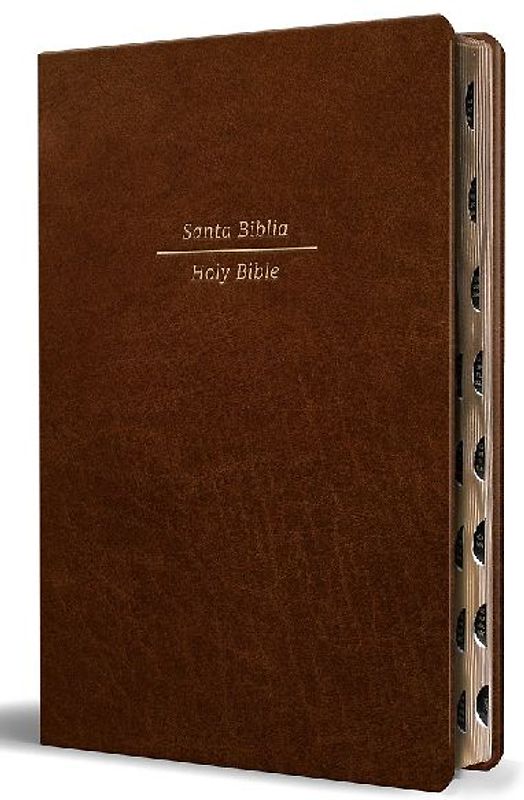 Biblia Bilingüe Reina Valera 1960 (Esv) Letra Grande Símil Piel Marrón Con Índice/ Bilingual Bible Rvr 1960 (Esv) Large Print Brown Leathersoft with Thumb