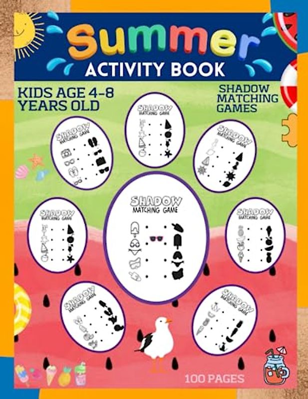 Summer Activity Book for Kids: Shadow Matching Games Activity Book for Kids Ages 4-8