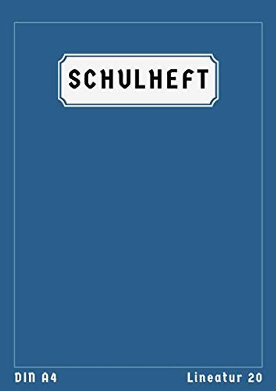 Schulheft Din A4 Lineatur 20: Blanko Heft 50 Blatt | Schreibheft Lineatur 20 A4 | Homeschooling und Schulanfang | Blau