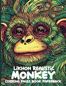 Likhon Realistic Monkey Coloring Pages Book Paperback