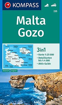 KOMPASS Wanderkarte 235 Malta, Gozo 1:25.000