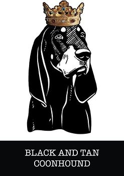 Black and Tan Coonhound: Black and Tan Coonhound King/Queen Wearing Crown Notebook Journal