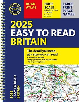 2025 Philip's Easy to Read Road Atlas of Britain