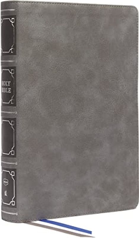 NKJV, Reference Bible, Classic Verse-by-Verse, Center-Column, Leathersoft, Gray, Red Letter, Comfort Print: Holy Bible, New King James Version