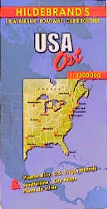 USA - Ost. 1:3,5 Mill. Stadtpläne: Philadelphia, Detroit, New York, Manhattan, Boston, St. Louis, Washington, Chicago und New Orleans. Auf Ansprüche von Urlaubsreisenden abgestimmt
