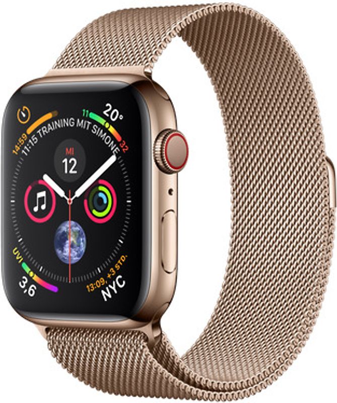 Apple Watch Series 4 44 mm boîtier en acier inoxydable or avec Bracelet Milanais or [Wifi+ Cellular]