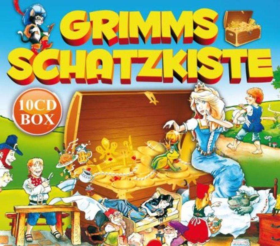 Various - Grimms Schatzkiste mit 27 Grimms Märchen auf 10 CDs (inkl. Gestiefelte Kater; Der Froschkönig; Aschenputtel; Hänsel & Gretel; Schneewittchen; Rotkäppchen; Hans im Glück; Das tapfere Schneiderlein; Tischlein deck dich; Frau Holle uva.)