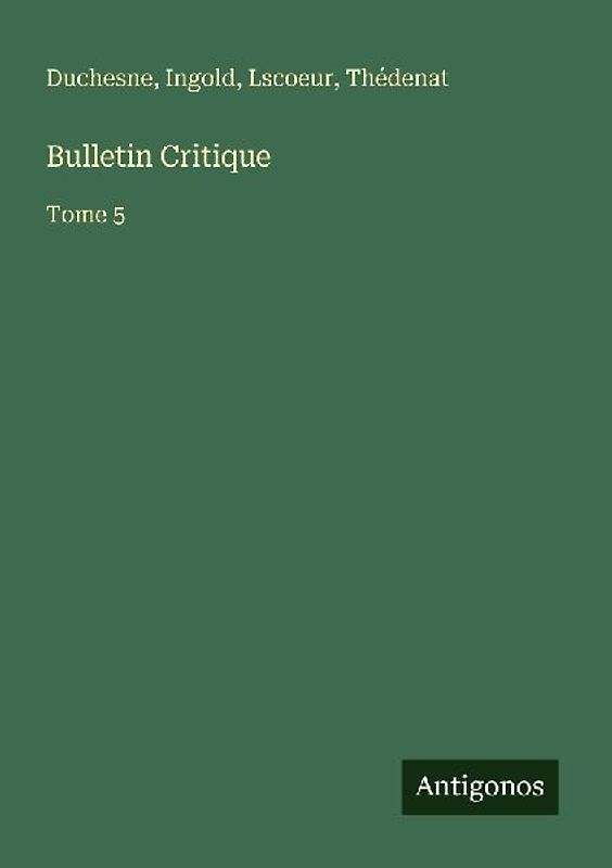 Bulletin Critique