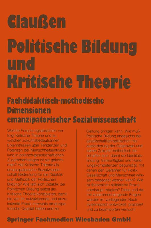 Politische Bildung und Kritische Theorie