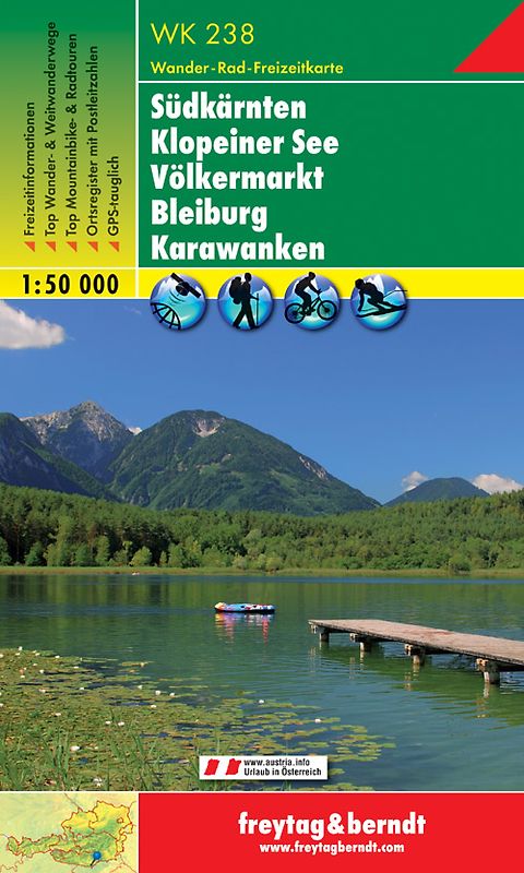 WK 238 Südkärnten - Klopeiner See - Völkermarkt - Bleiburg - Karawanken, Wanderkarte 1:50.000