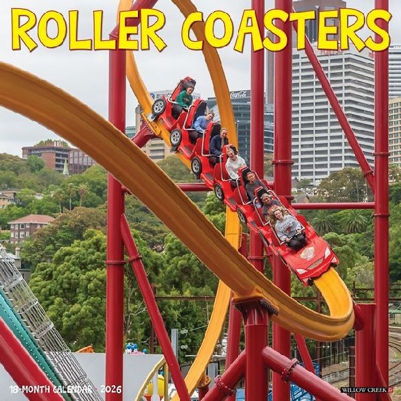 Roller Coasters 2026 12 X 12 Wall Calendar