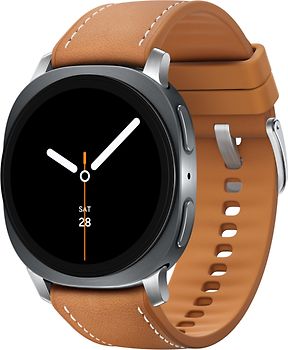 Samsung Galaxy Watch8 40 mm Boîtier aluminium graphite sur Hybride premium camel [Wi-Fi + 4G]