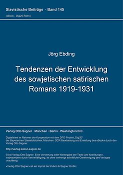 Tendenzen der Entwicklung des sowjetischen satirischen Romans (1919-1931)