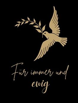 Kondolenzbuch Hardcover, Trauerbuch, 100 blanko Seiten zum Ausfüllen, Gästebuch Beerdigung Trauerfeier, Erinnerungsbuch, Beileidsbuch, Trauer, ... in schwarz mit Taube "Für immer und ewig"