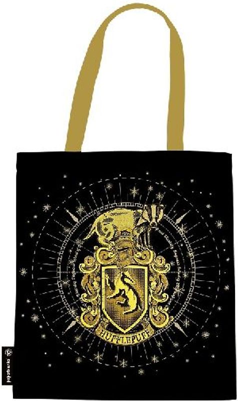 Hufflepuff Tote (Black) Canvas Bag by Paperblanks (Harry Potter Collection)