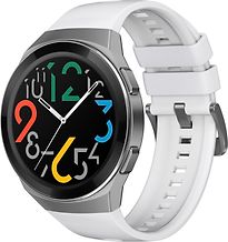 Image of Huawei Watch GT 2e 46 mm zilver met siliconenarmband wit (Refurbished)